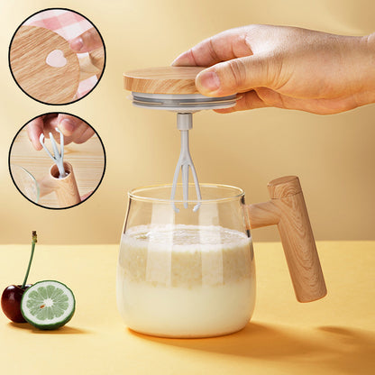 Self-Stirring Glass Coffee Mug, 400 ml