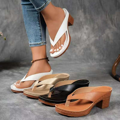 Women's Square-Heel Toe Post Slide Sandals (photo 2)
