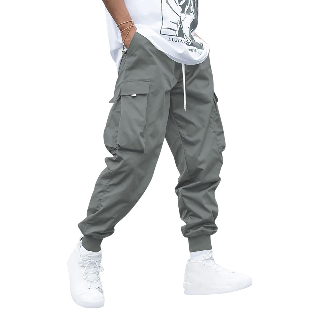 Men's Multi-Pocket Cargo Drawstring Pants (photo 13)