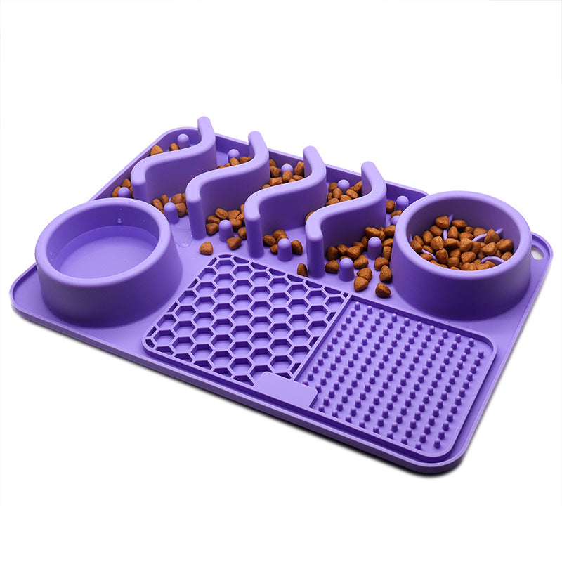 Silicone Lick Mat and Slow Feeder Bowl for Dogs, Small or Large – Small, Purple