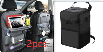 PU Leather Car Seat Back Organizer with Tissue Box (photo 22)