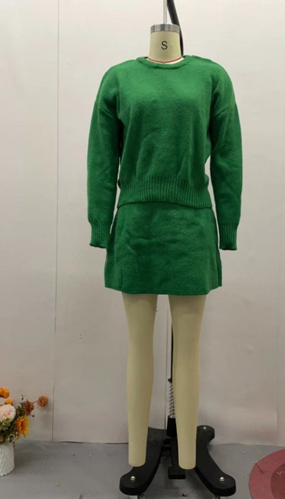 Women's Knit Sweater and Mini Skirt Set (photo 8)
