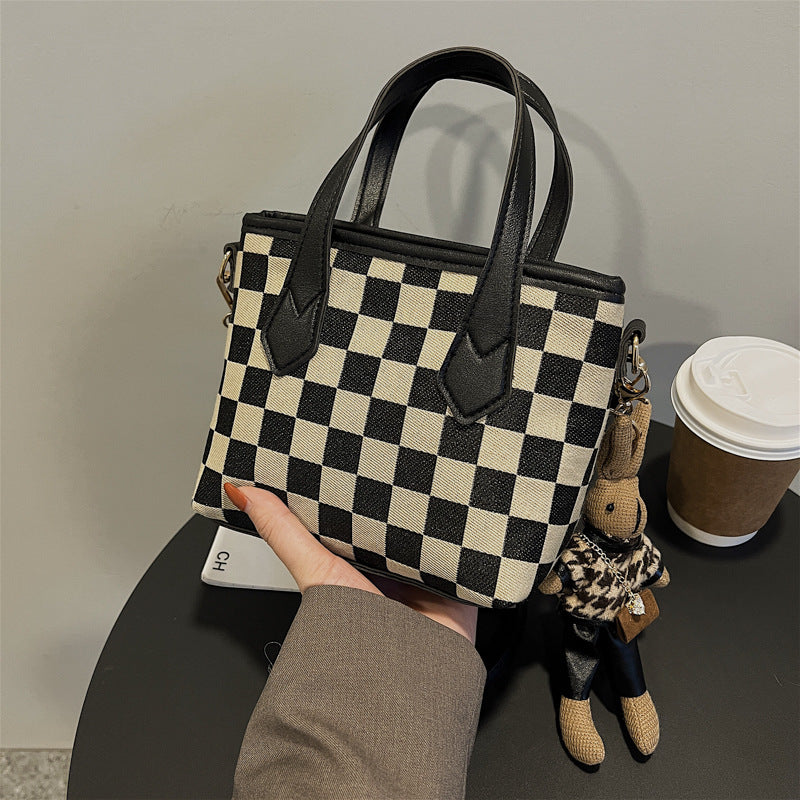 Houndstooth and Plaid Mini Shoulder Bag (photo 10)