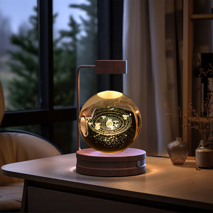 3D Engraved Crystal Ball Night Light with Wooden Base, USB (photo 39)