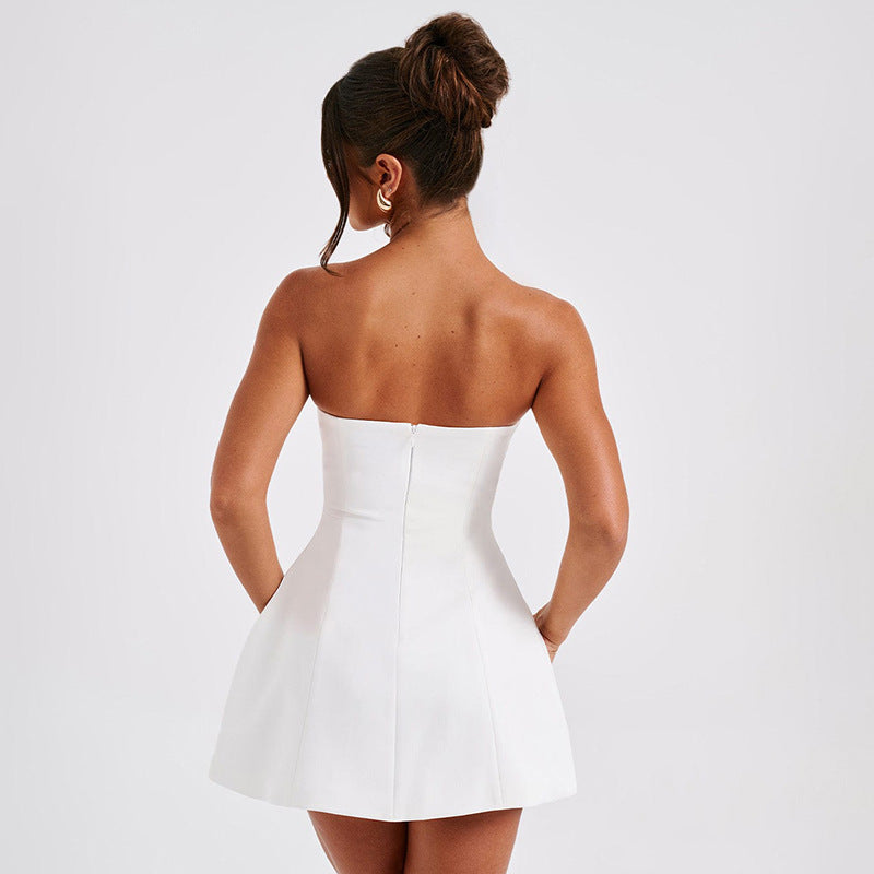 Women's Backless Tube A-Line Mini Dress (photo 6)