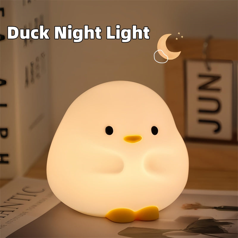 Silicone Duck LED Night Lamp with Tap Control