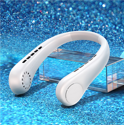 Bladeless Neck Fan, USB Rechargeable, 3 or 5 Speeds – White