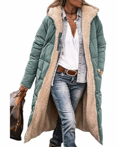 Women's Reversible Hooded Long Coat (photo 19)