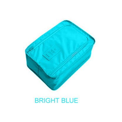 Zippered Travel Shoe Bag, Oxford Cloth with Mesh - Bright Blue (photo 5)