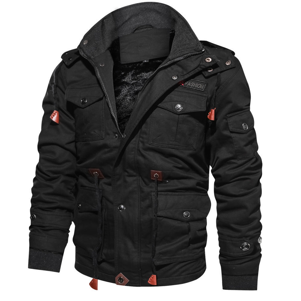 Men's Cargo Winter Jacket with Detachable Hood (photo 9)
