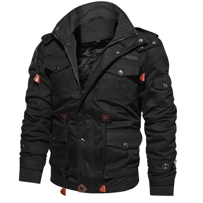 Men's Cargo Winter Jacket with Detachable Hood (photo 9)