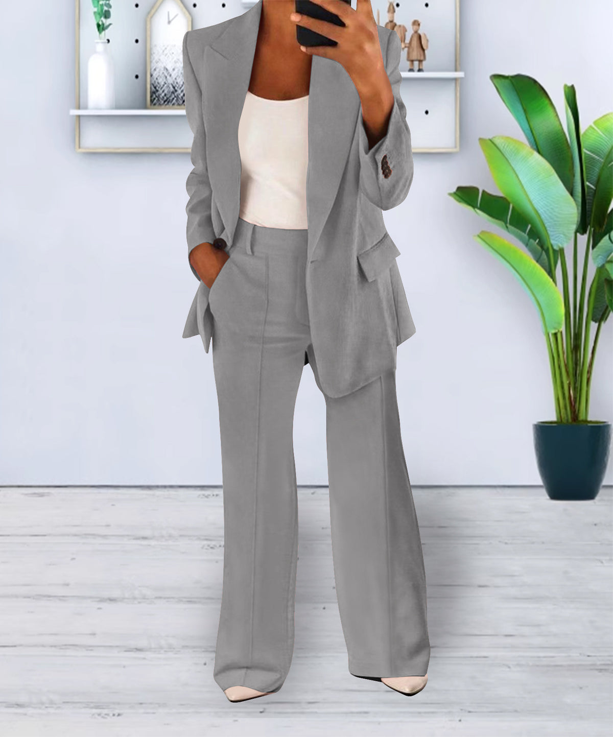Women's Blazer and Pants Two-Piece Set (photo 7)