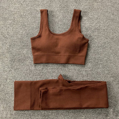 Women's 2-Piece Seamless Square-Neck Yoga Set (photo 8)