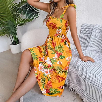 Women's Floral Strappy Corset Maxi Dress (photo 2)