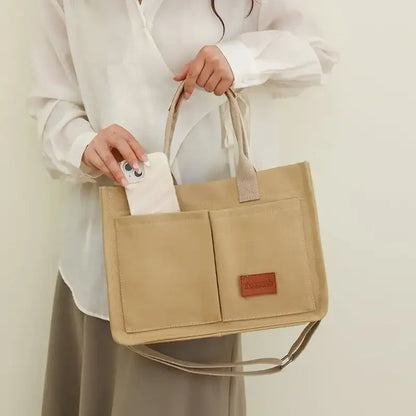 Multi-Pocket Canvas Tote and Shoulder Bag (photo 7)