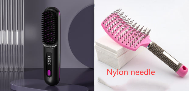 2-in-1 Cordless Hair Straightener Brush, USB Rechargeable (photo 33)