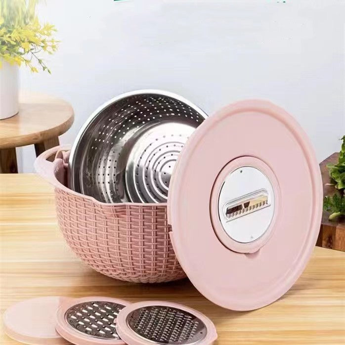 Rotating Double-Layer Colander with Slicer Blades (photo 2)