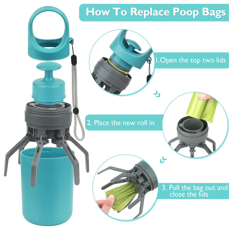 Dog Poop Scooper with Built-In Bag Dispenser (photo 3)
