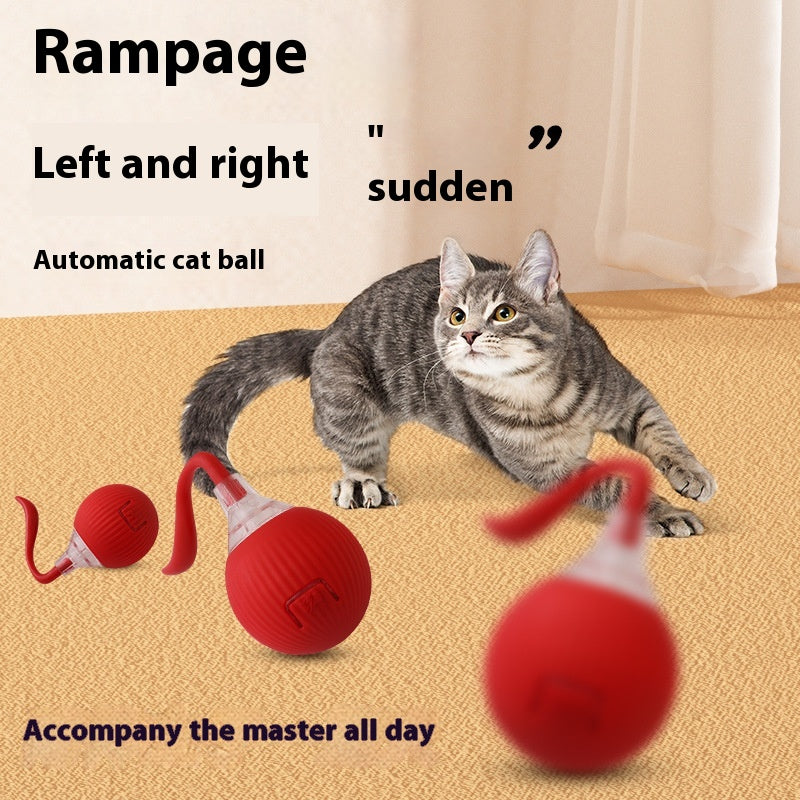 Automatic Rolling Cat Toy Ball with Tail (photo 2)