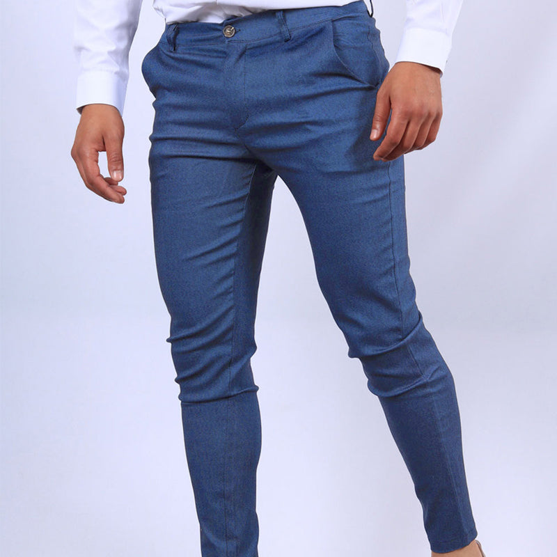Men's Slim Button Pencil Trousers (photo 10)