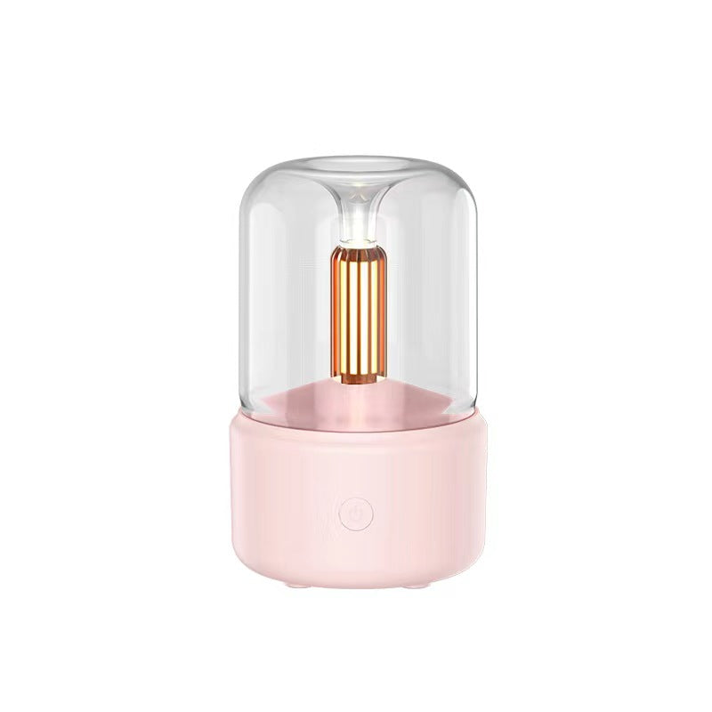 Candle-Look Mini Humidifier and Aroma Diffuser, 120 ml, USB – Pink