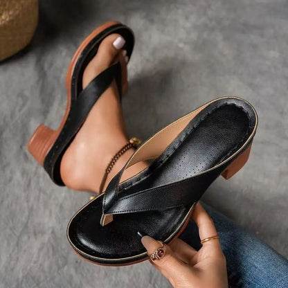 Women's Square-Heel Toe Post Slide Sandals (photo 7)