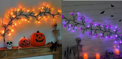 Halloween Bat or Pumpkin LED Vine String Light, 2 m (photo 11)