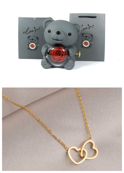 Rotating Bear and Rose Jewelry Gift Box (photo 28)