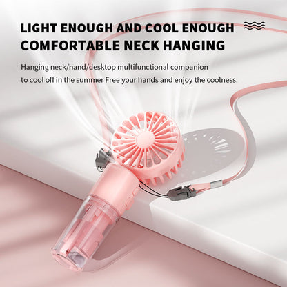 Handheld Mist Spray Fan, 4 Speeds, USB Rechargeable (photo 4)