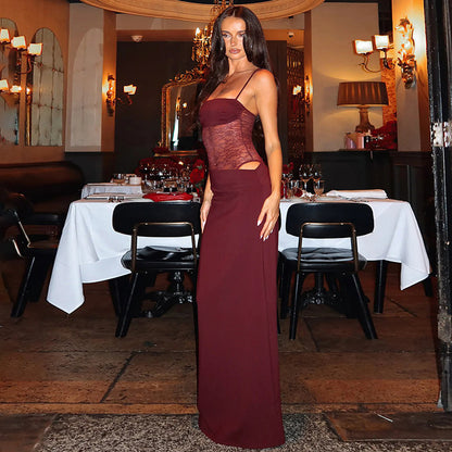 Women's Lace Strappy Maxi Dress (photo 2)