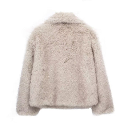 Women's Fluffy Plush Lapel Coat (photo 10)