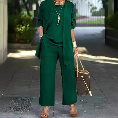 Women's 3-Piece Set: Vest, Long Cardigan and Wide-Leg Pants (photo 15)