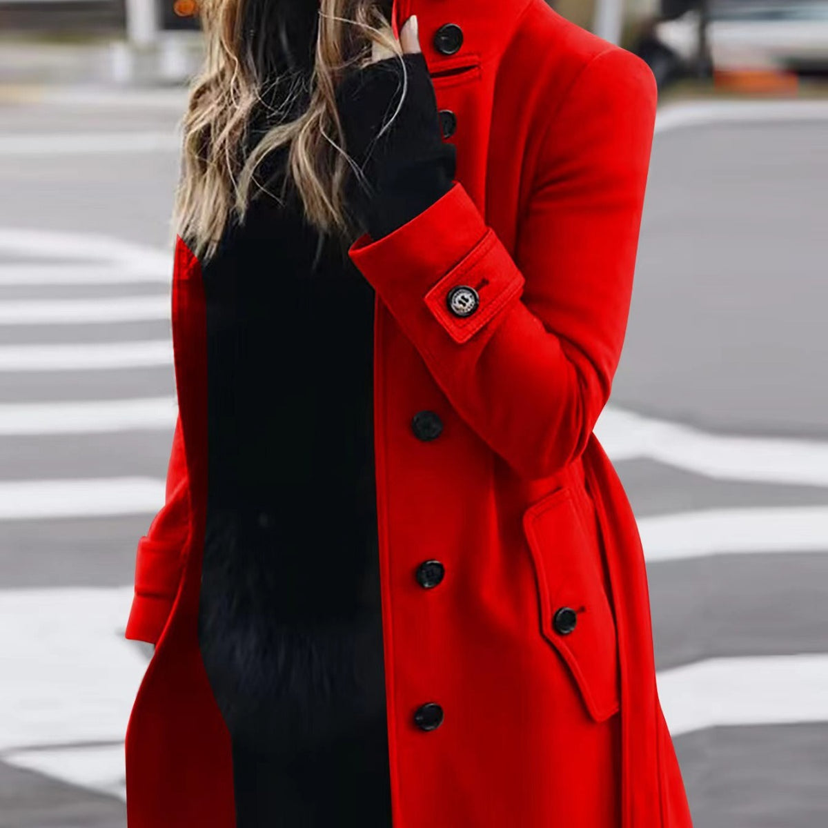 Women's Slim Stand-Collar Single-Breasted Coat (photo 2)