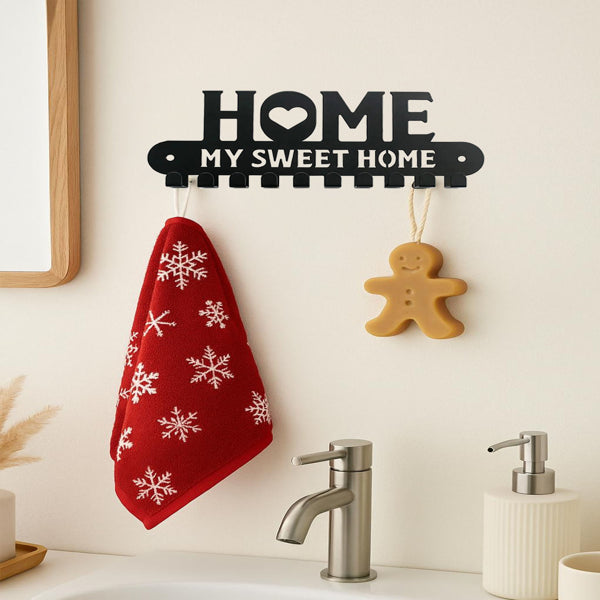 2-in-1 Halloween and Christmas Wall Key Holder with Iron Hooks (photo 2)
