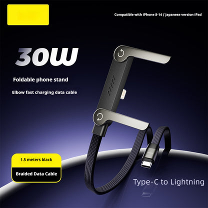 Fast-Charging USB-C Cable with Built-In Foldable Phone Stand (photo 12)