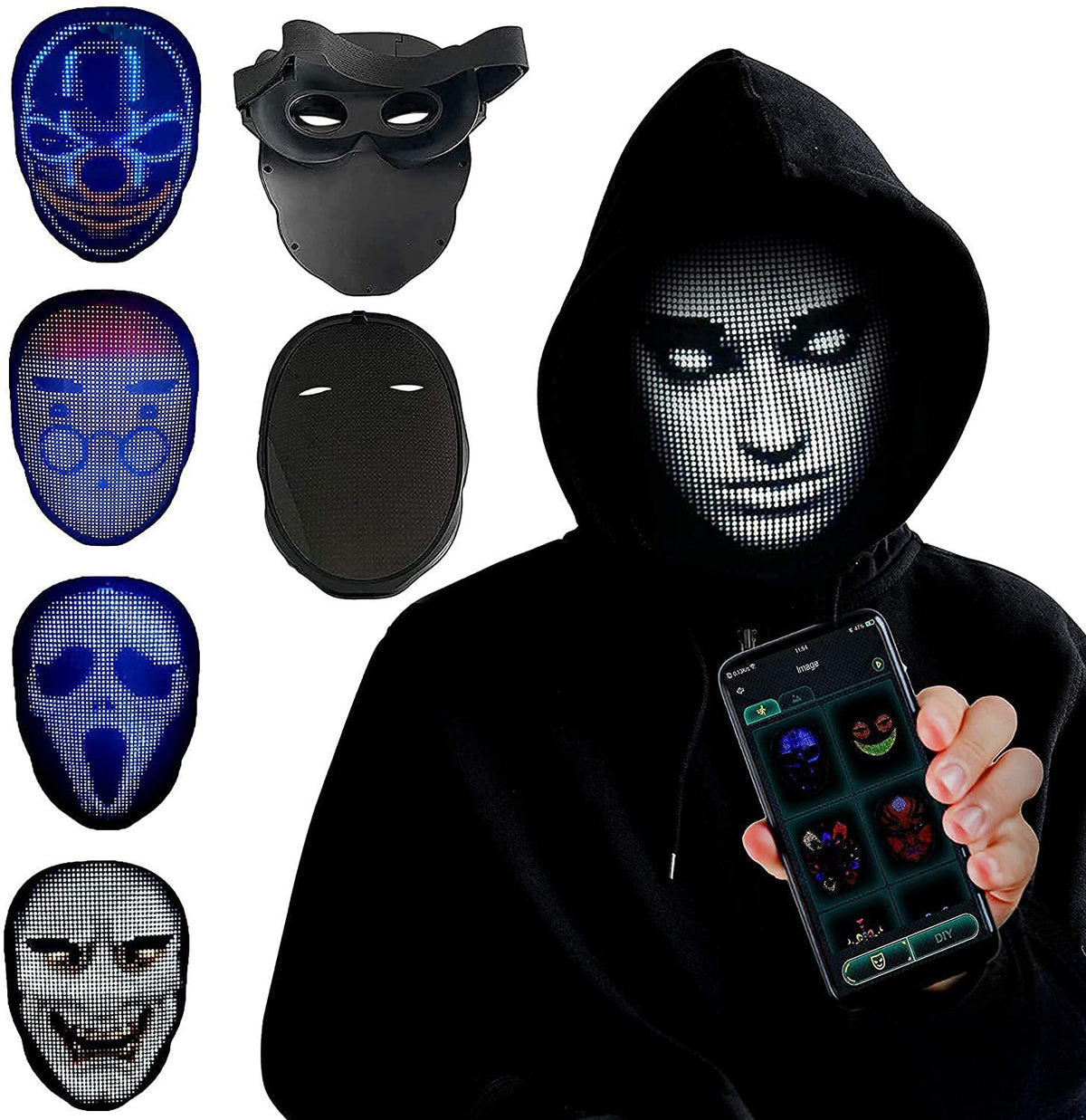 Programmable LED Light-Up Party Face Mask (photo 2)