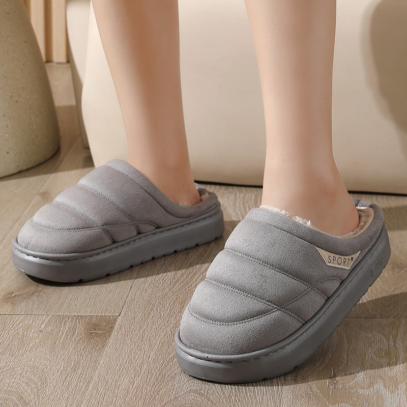 Suede Plush-Lined House Slippers (photo 3)