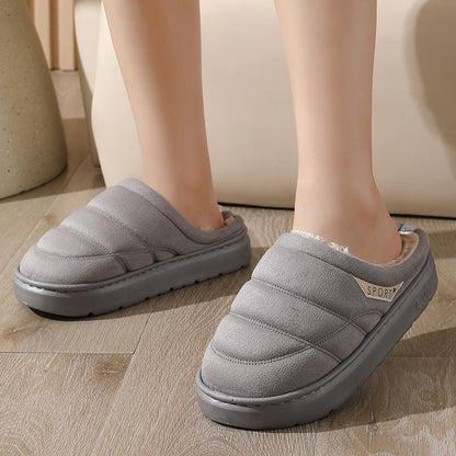 Suede Plush-Lined House Slippers (photo 3)