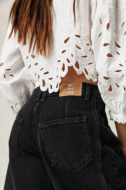 Women's Mid-Rise Wide-Leg Barrel Jeans (photo 28)