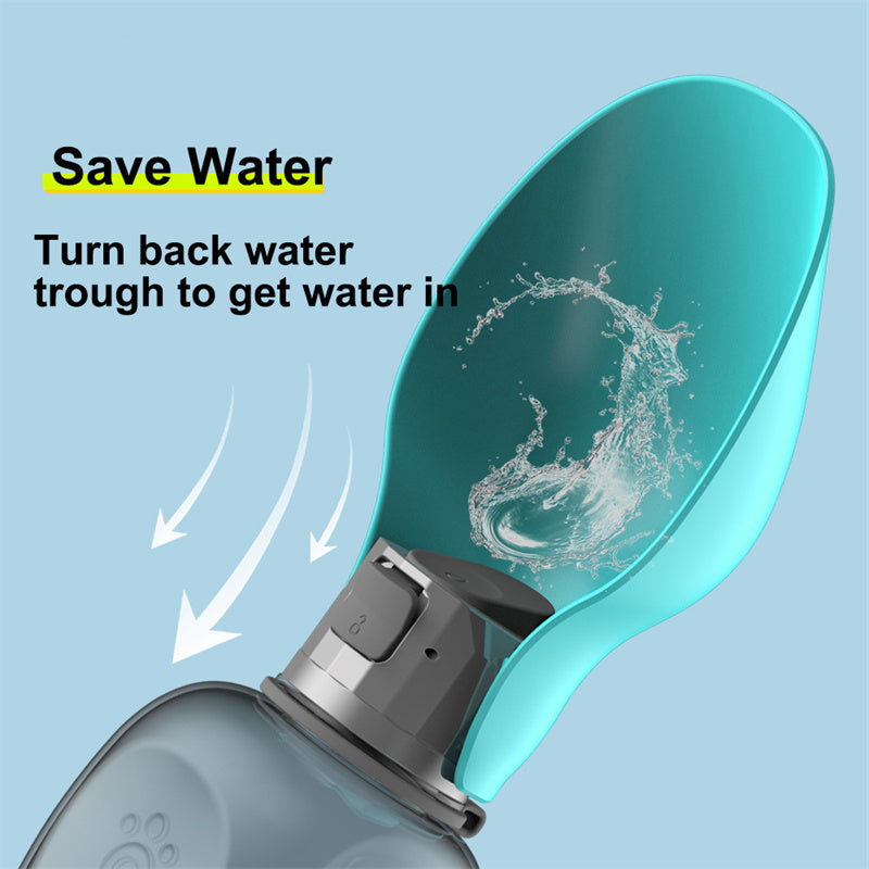 800 ml Portable Dog Water Bottle with Fold-Out Trough (photo 6)