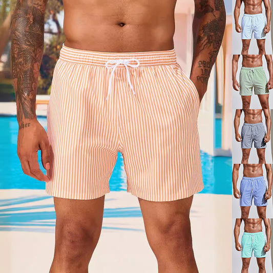 Men's 3D Striped Print Shorts