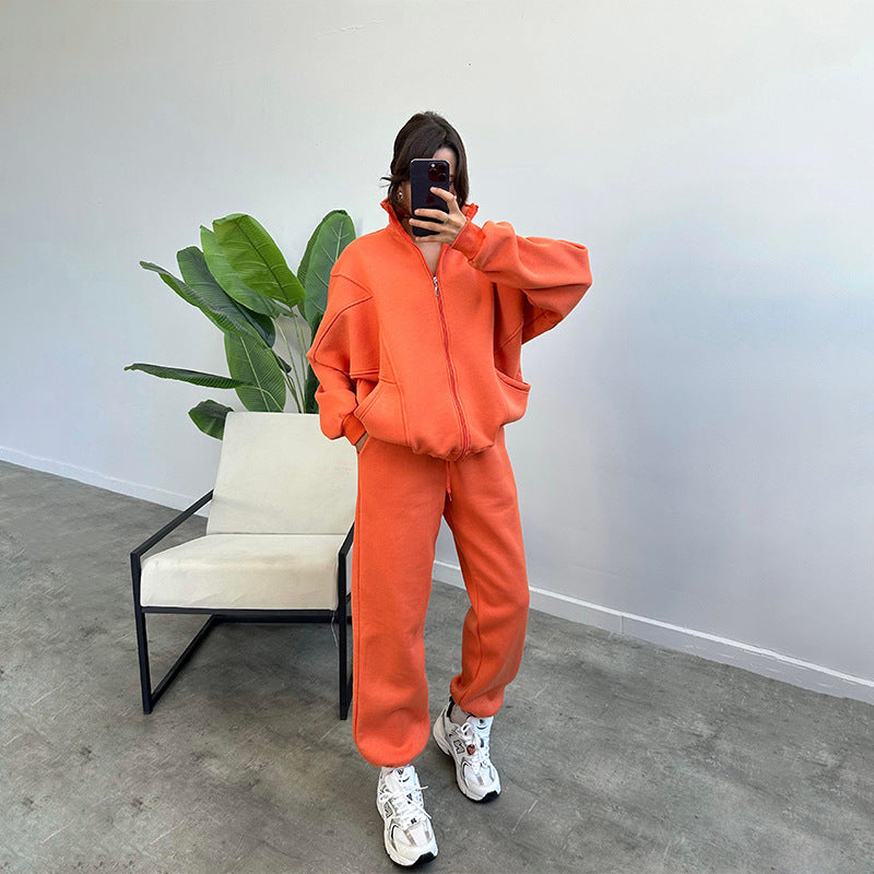 Women's Zip-Up Stand-Collar Jacket and Jogger Set (photo 11)
