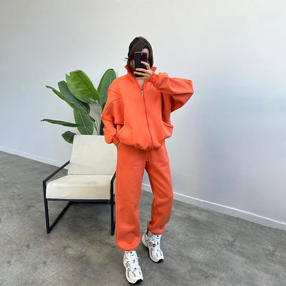 Women's Zip-Up Stand-Collar Jacket and Jogger Set (photo 11)