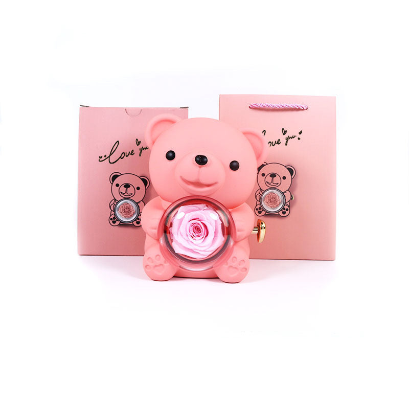 Rotating Bear and Rose Jewelry Gift Box (photo 6)
