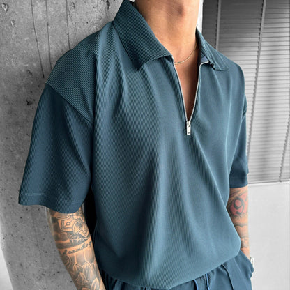 Men's Zip Polo and Drawstring Shorts Set (photo 12)