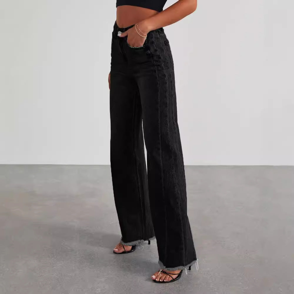 Women's High-Waist Straight Wide-Leg Jeans (photo 6)