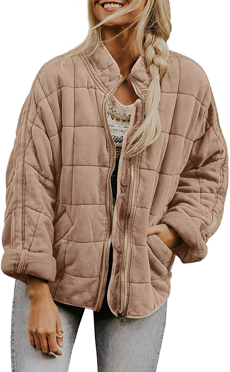 Women's Zip-Up Stand-Collar Jacket with Pockets (photo 2)