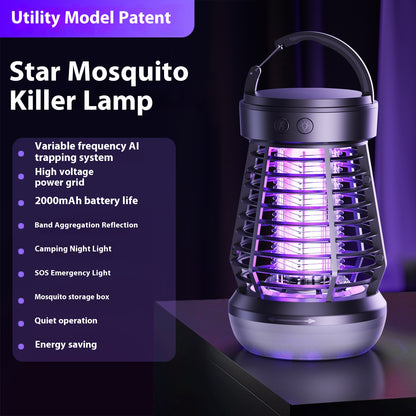 2-in-1 Rechargeable Mosquito Lamp and Bug Zapper Racket (photo 7)
