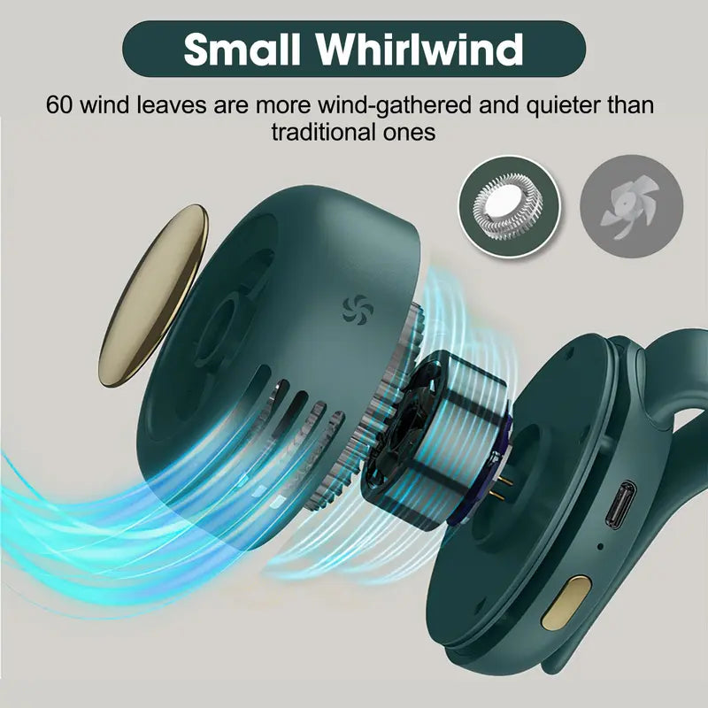 Clip-On Mini Fan, 3 Speeds, USB-C Rechargeable (photo 3)