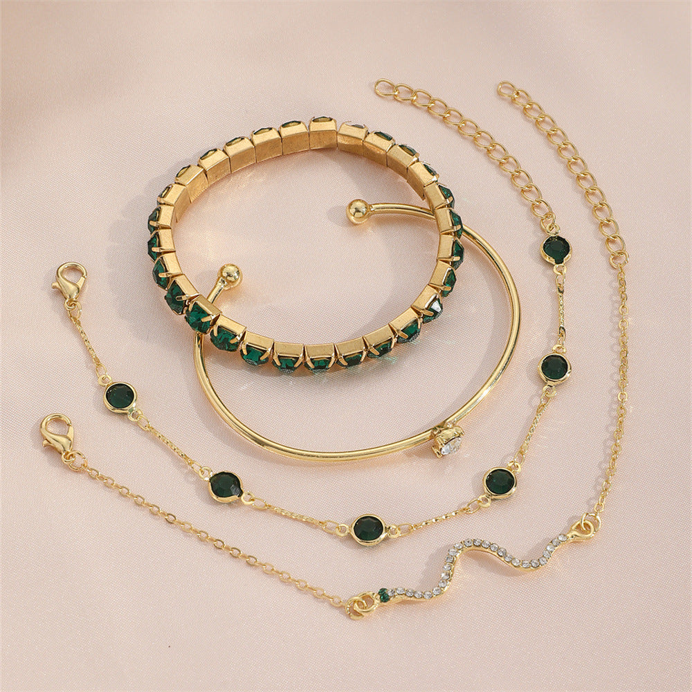 4-Piece Stretch Rhinestone Bracelet Set (photo 4)